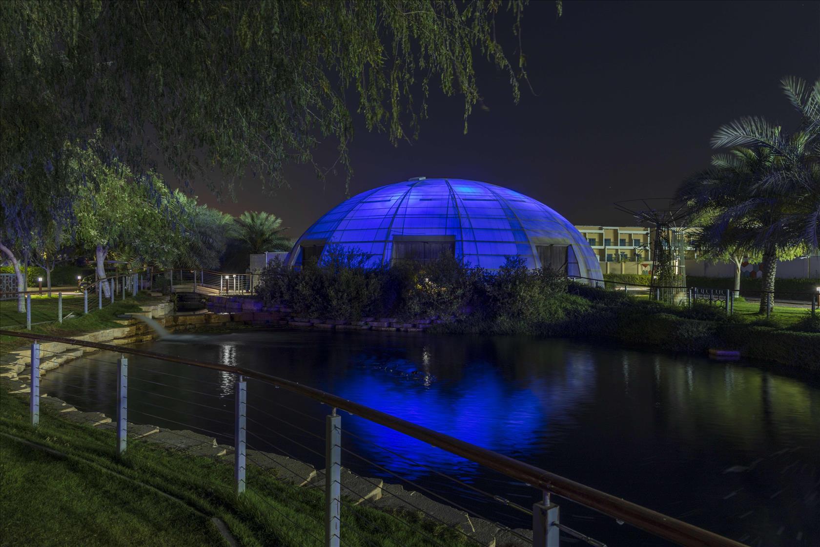 The Sustainable City Lights Up Its Green Biodomes Blue To Mark Autism Awareness Month - Mid-East.Info