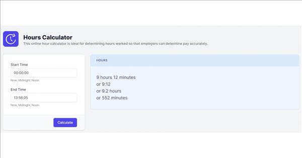 Calculator.Io Launches The Hours Calculator: A Powerful Tool For Time ...
