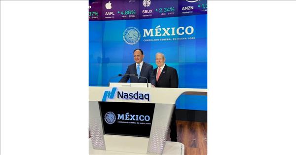 GARY K. LEVI AND JORGE ISLAS LOPEZ CELEBRATE CINCO DE MAYO AT NASDAQ CLOSING BELL CEREMONY