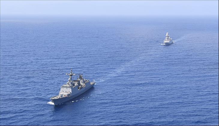 Ships Supporting Two Multinational Anti-Piracy Task Forces Train Together In Gulf Of Aden