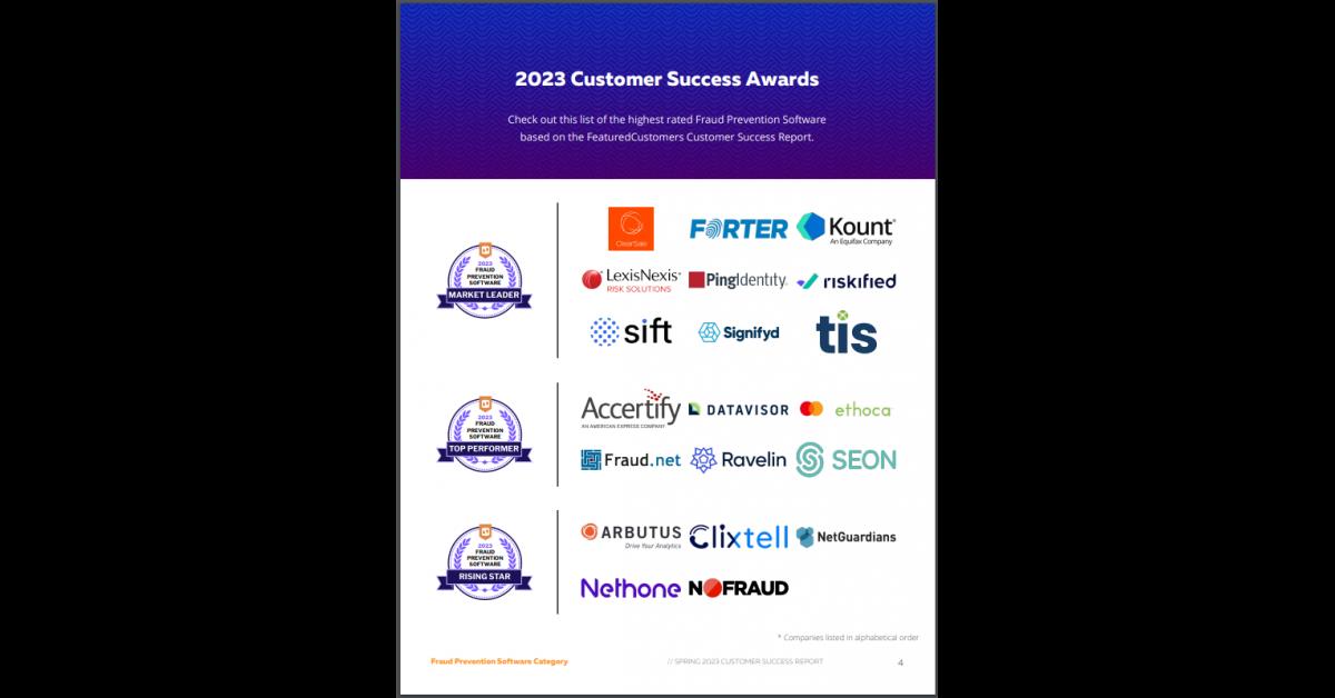 The Top Fraud Prevention Software Vendors According To The Featuredcustomers Spring 2023 Customer Success Report