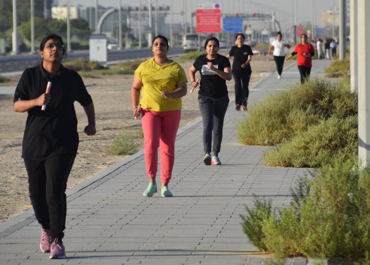 Abu Dhabi: Over 100 Women Take Part In Relay Walkathon To Spread Awareness About Yoga, Fitness