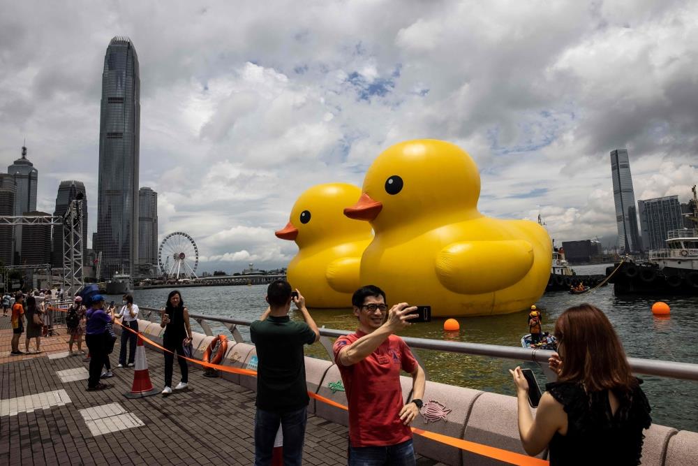 Giant Inflatable Ducks Make A Splash In Hong Kong As Pop-Art Project Returns After 10 Years