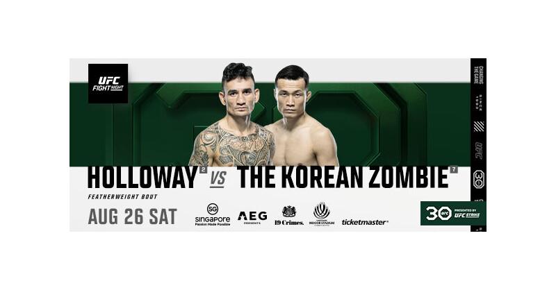 UFC Fight Night: Holloway VS. The Korean Zombie In Singapore For Asia Prime Time Showdown In August - Vimarsana News