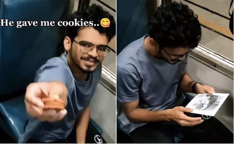 Heartwarming Train Exchange! Man's Cookie Gesture To Artist Leads To Unexpected Response - WATCH