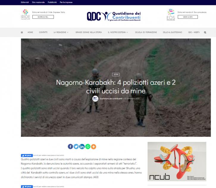 Foreign Media Outlets Report On Ongoing Armenian Mine Terrorism Against Azerbaijan (PHOTO)