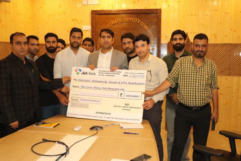 Education Assistance Of Over Rs 1 Cr Released For Wards Of Construction Workers In Srinagar