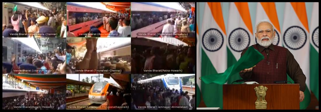 PM Modi Launches 9 Vande Bharat Trains, Says Stations To Be Developed In Next 25 Yrs To Be Called Amrit Bharat Stations