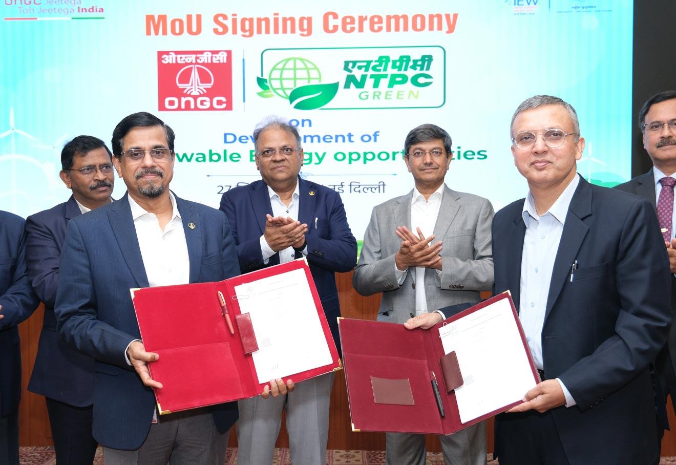 ONGC Inks Mou With NTPC Green Energy For Renewable Energy, Offshore Wind Power Projects