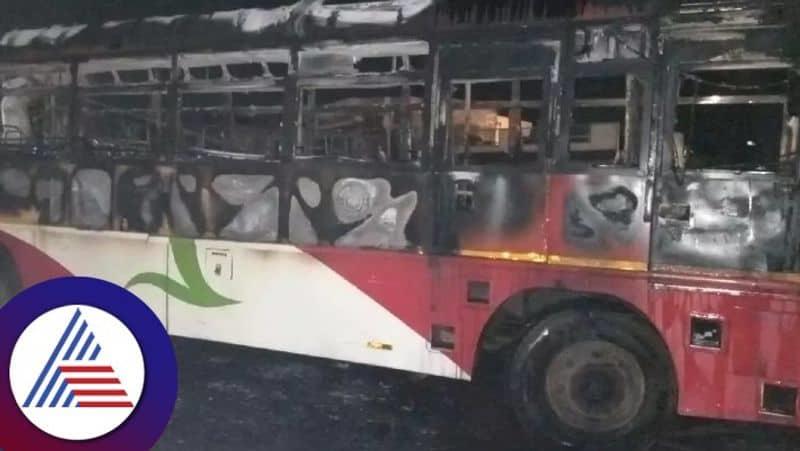 KKRTC Suspends Bus Services To Maharashtra As Protestors Torch Bus Over Maratha Reservation Issue
