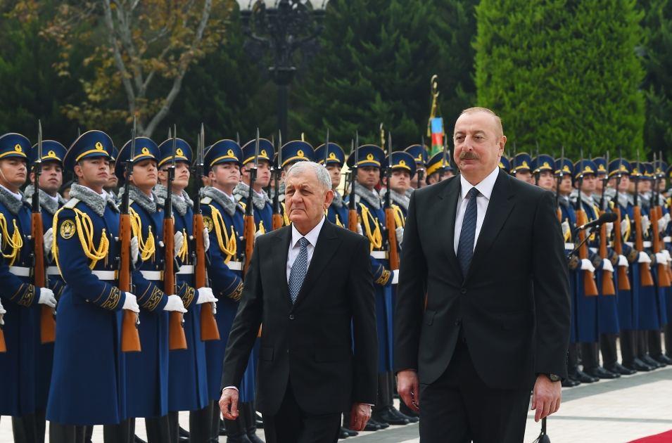 Baku Holds Official Welcome Ceremony For President Of Iraq (PHOTO)