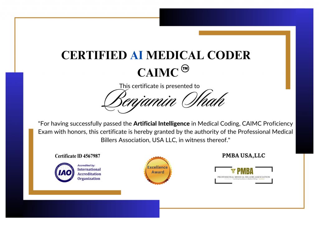 Certified AI Medical Coder Credential For Medical Coders  From PMBAUSA