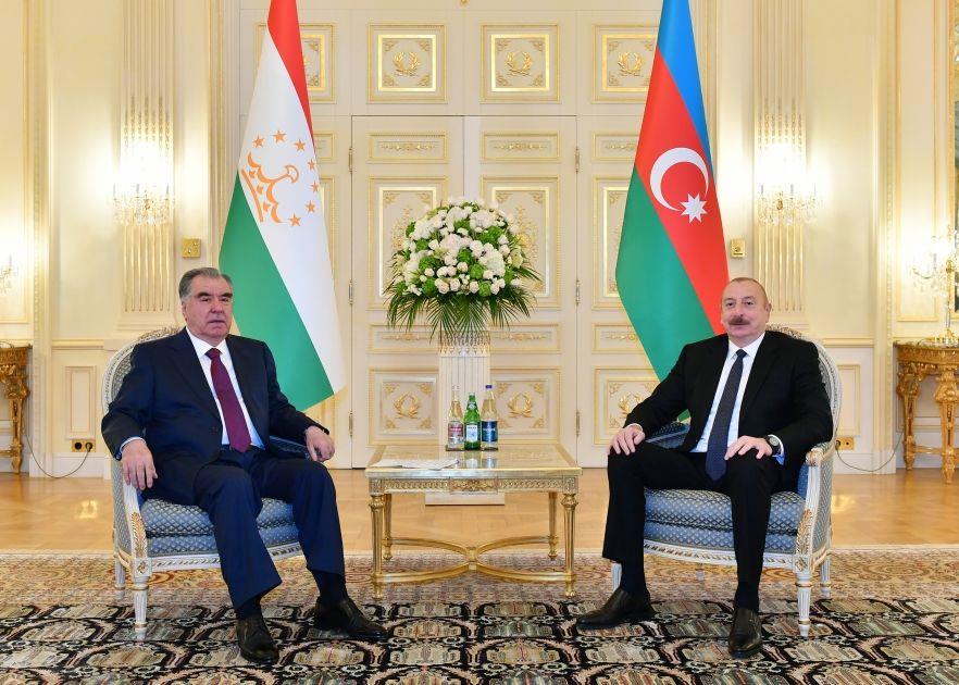 President Of Azerbaijan Ilham Aliyev Meets With President Of Tajikistan Emomali Rahmon