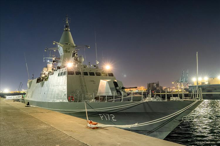 UAE's Frigate Al-Hesen Docks In Kuwait's Shuwaikh Port