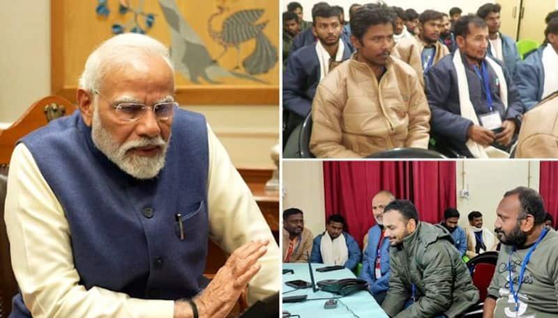 WATCH: PM Modi's Heartfelt Call To 41 Rescued Workers From Uttarakhand Tunnel Collapse