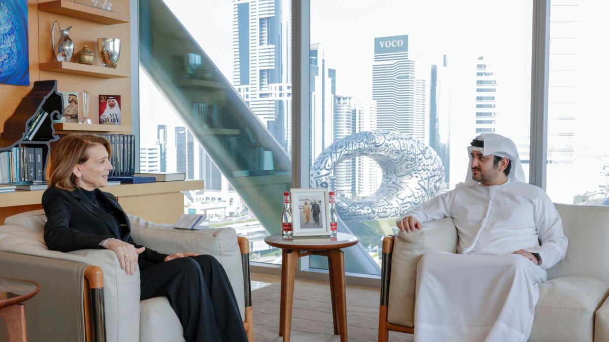 Maktoum Bin Mohammed Meets With Ruth Porat, President Of Google