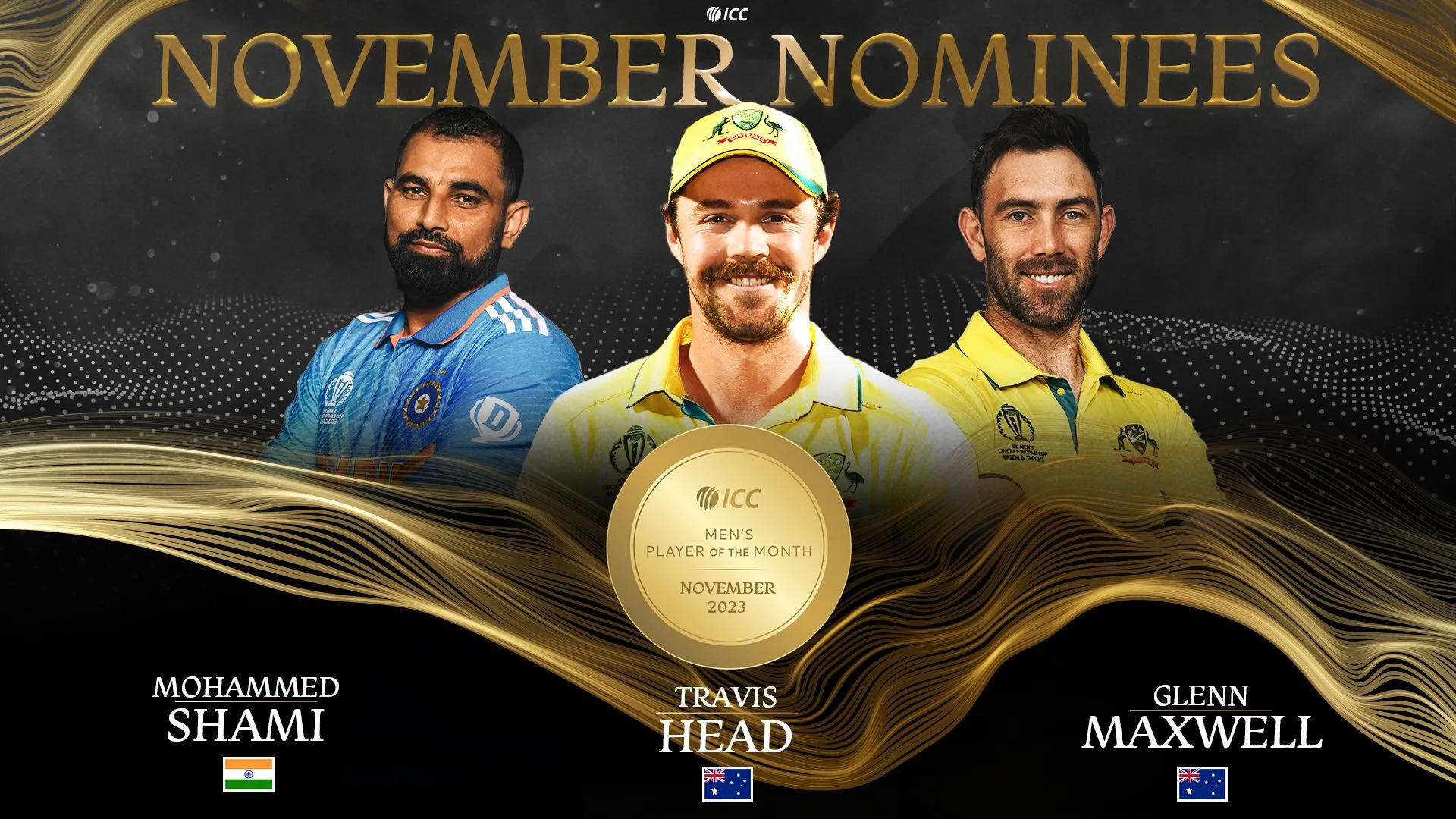 Shami, Maxwell, Head Shortlisted For ICC Men's Player Of The Month Award For November 2023