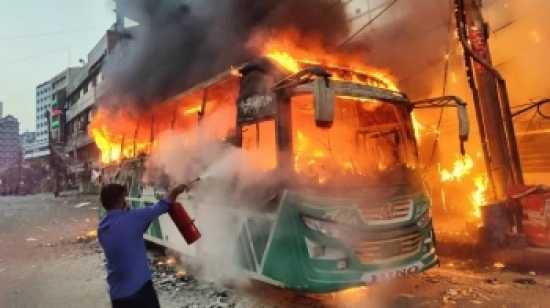 12 Vehicles Torched In Bangladesh 