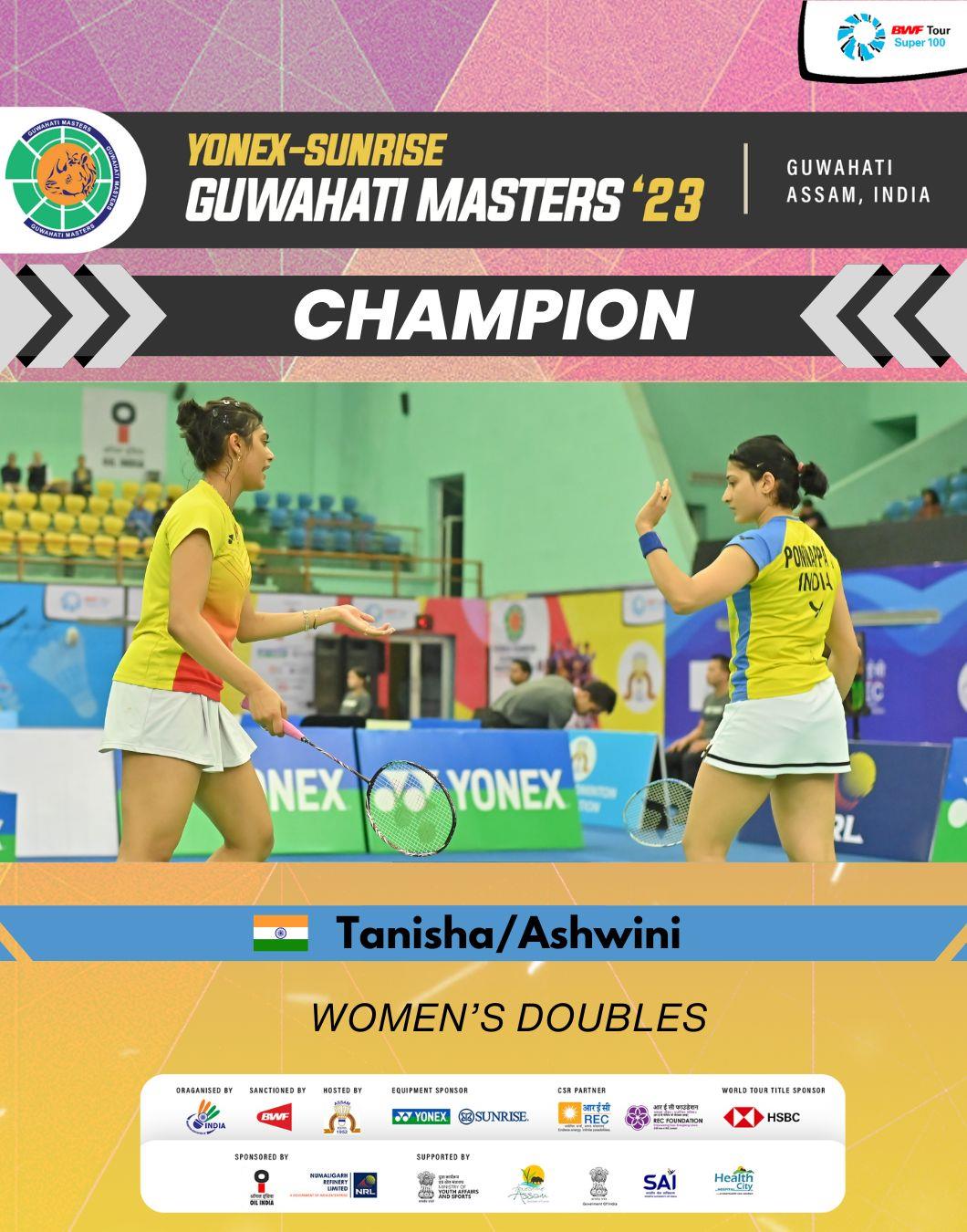 Badminton: Ashwini-Tanisha Pair Wins Women's Doubles Title At Guwahati Masters