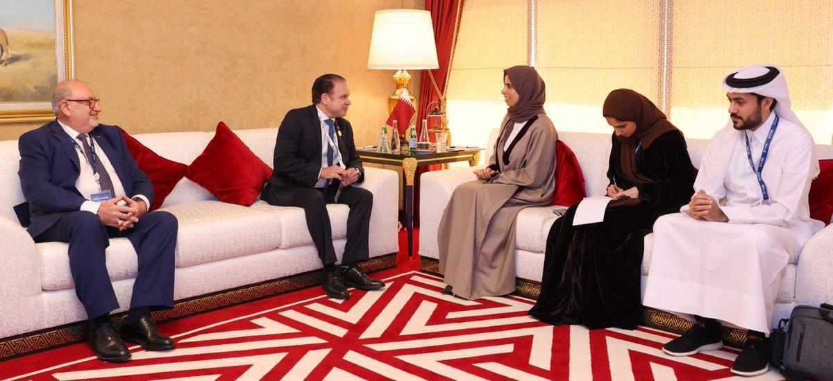Minister Of State For International Cooperation Meets Officials On Sidelines Of Doha Forum