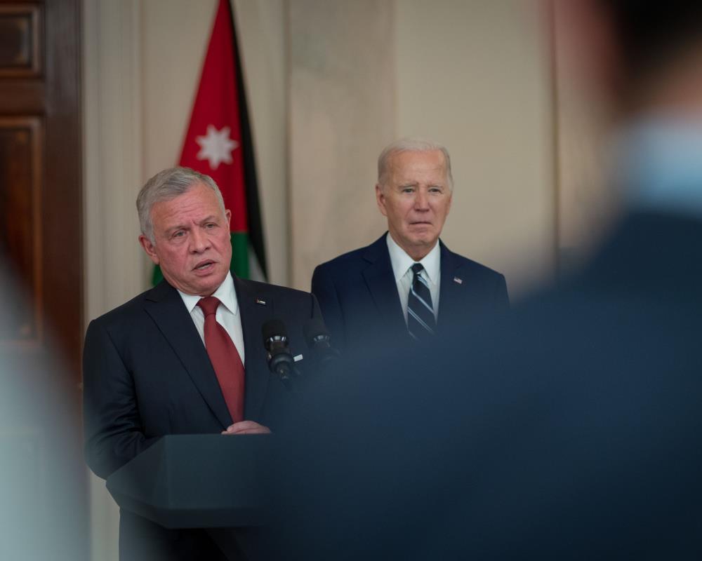 Jordan's King Meets US President, Urges End To War On Gaza.