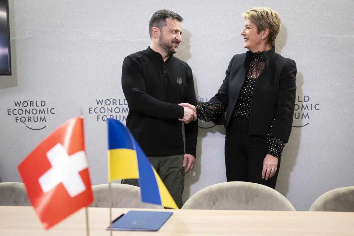 WEF 2025 Karin KellerSutter Meets Zelensky In Davos