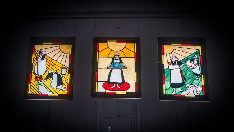 Friday Essay: 'Like A Detective Examining A Crime Scene.' Natalie Harkin Charts The Intimate History Of Aboriginal Domestic Service See Her Shining in the Sun | Leadlight Tryptic, in APRON-SORROW / SOVEREIGN-TEA, Natalie Harkin with Sharene Vandenbroek