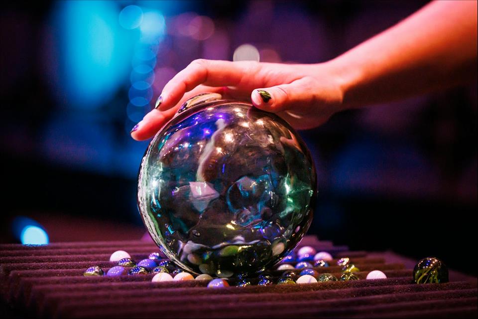 What Would A Climate Model Made From Music Sound Like? This Team Of Artists And Scientists Has Created One Antique glass fishing floats and glass marbles are used to produce delicate swirling sounds.
        Darren Gill
