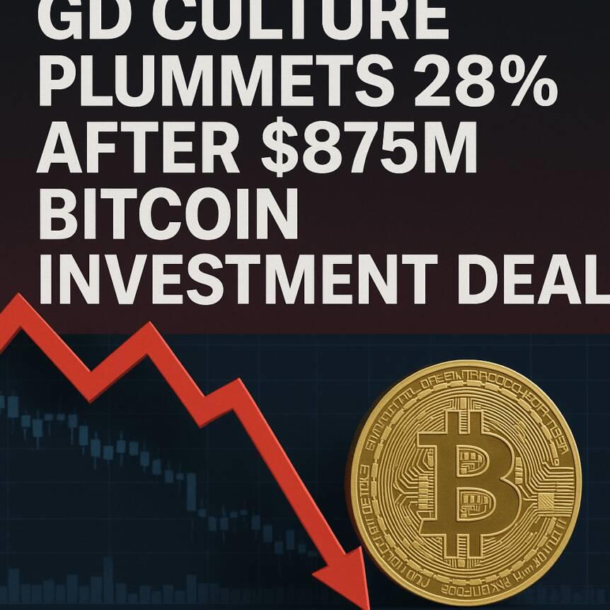 GD Culture Plummets 28% After $875M Bitcoin Investment Deal