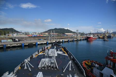 Indian Navy's Stealth Frigate INS Sahyadri In Malaysia For Military Cooperation
