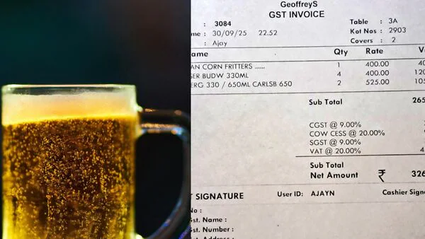 Rajasthan Bar Bill With 20% 'Cow Cess' On Liquor Goes Viral: Here's What It Means And Why These States Charge It Rajasthan Bar Bill With 20% 'Cow Cess' On Liquor Goes Viral: Here's What It Means And Why These States Charge It