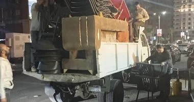 رفع إشغالات الكافيهات بشارع جزيرة العرب فى المهندسين وتحرير محاضر للمخالفين رفع إشغالات الكافيهات بشارع جزيرة العرب فى المهندسين وتحرير محاضر للمخالفين