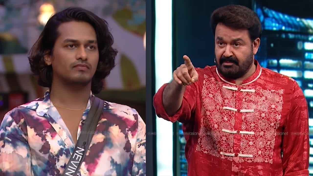 Bigg Boss Malayalam 7: Mohanlal Confronts Nevin Over Misconduct As Fans Demand Eviction Bigg Boss Malayalam 7: Mohanlal Confronts Nevin Over Misconduct As Fans Demand Eviction