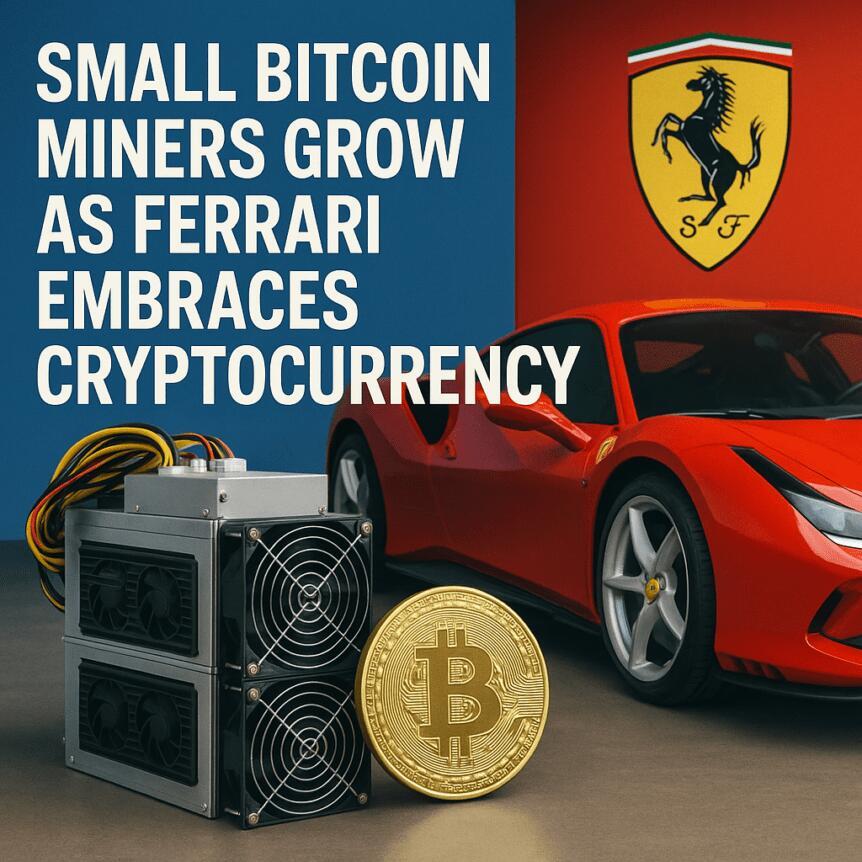 Small Bitcoin Miners Grow As Ferrari Embraces Cryptocurrency Small Bitcoin Miners Grow As Ferrari Embraces Cryptocurrency