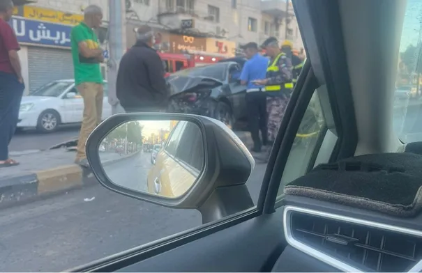 حادث تصادم مركبة في ماركا الشمالية - صورة حادث تصادم مركبة في ماركا الشمالية - صورة