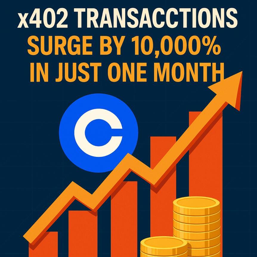 Coinbase's Record-High X402 Transactions Surge By 10,000% In Just One Month Coinbase's Record-High X402 Transactions Surge By 10,000% In Just One Month