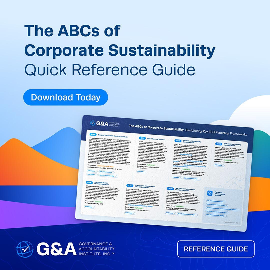 Making Sense Of Alphabet Soup: G&A Releases One-Page Guide To Key ESG Frameworks Making Sense Of Alphabet Soup: G&A Releases One-Page Guide To Key ESG Frameworks