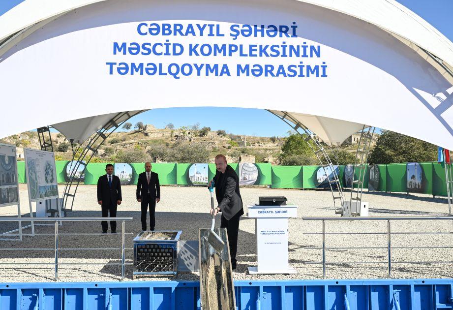 President Ilham Aliyev Lays Foundation Stone For Jabrayil City Mosque President Ilham Aliyev Lays Foundation Stone For Jabrayil City Mosque