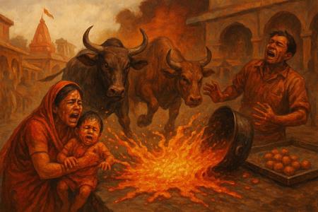 MP: Bulls Trigger Boiling Oil Horror At Bageshwar Dham    Toddler Burned, Vendor Injured MP: Bulls Trigger Boiling Oil Horror At Bageshwar Dham    Toddler Burned, Vendor Injured