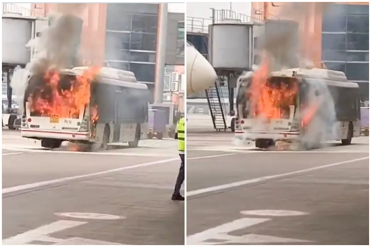 Air India Bus Catches Fire At New Delhi Airport    Operations Undisrupted  Air India Bus Catches Fire At New Delhi Airport    Operations Undisrupted