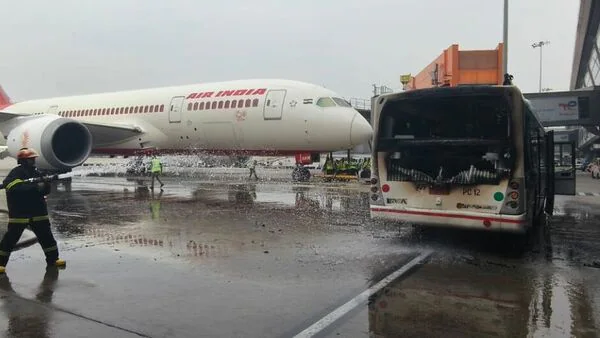 Air India Bus Catches Fire At Delhi Airport Terminal 3    No Injuries Reported, Operations Normal Air India Bus Catches Fire At Delhi Airport Terminal 3    No Injuries Reported, Operations Normal