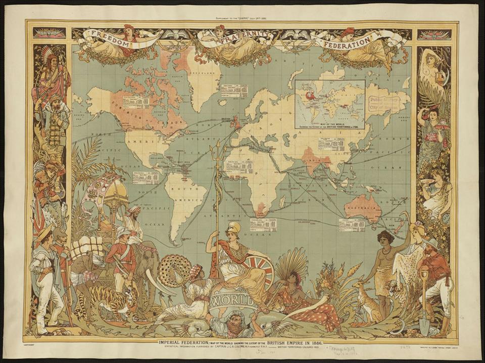 The Rise And Fall Of Globalisation, Part One: Battle To Be Top Dog A world map showing the extent of the British Empire in 1886.          Norman B. Leventhal Map & Education Center, Boston Public Library/Wikimedia Commons, CC BY