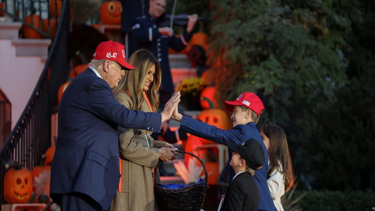US President Donald Trump, First Lady Melania Celebrate Halloween At White House After Asia Tour US President Donald Trump, First Lady Melania Celebrate Halloween At White House After Asia Tour