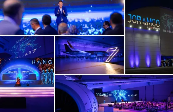 جورامكو تقيم عشاء تحت ظل الطائرات احتفاءً ببدء العمليات التشغيلية في هنجر 7 جورامكو تقيم عشاء تحت ظل الطائرات احتفاءً ببدء العمليات التشغيلية في هنجر 7