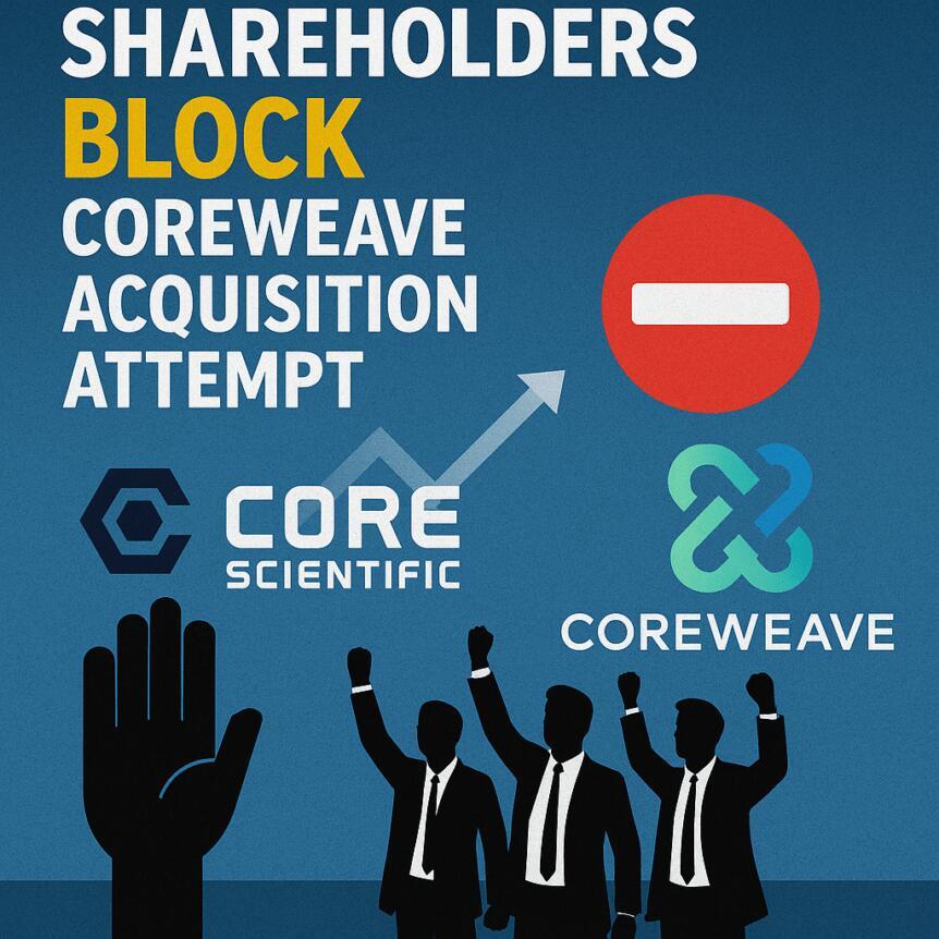 Core Scientific Shareholders Block Coreweave Acquisition Attempt