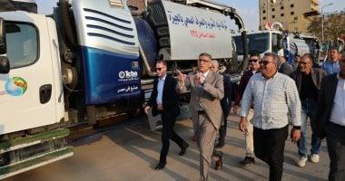 اصطفاف معدات شركة مياه الشرب بمحيط المتحف المصرى الكبير.. صور اصطفاف معدات شركة مياه الشرب بمحيط المتحف المصرى الكبير.. صور