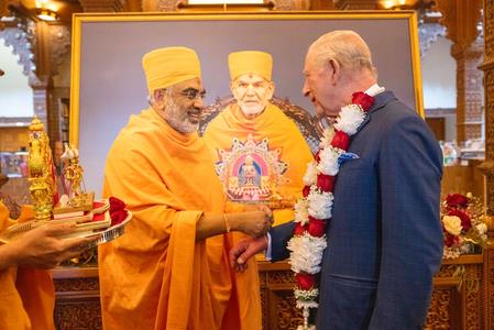 Royal Tribute To Faith And Service: King Charles III And Queen Camilla Visit BAPS Neasden Temple Royal Tribute To Faith And Service: King Charles III And Queen Camilla Visit BAPS Neasden Temple