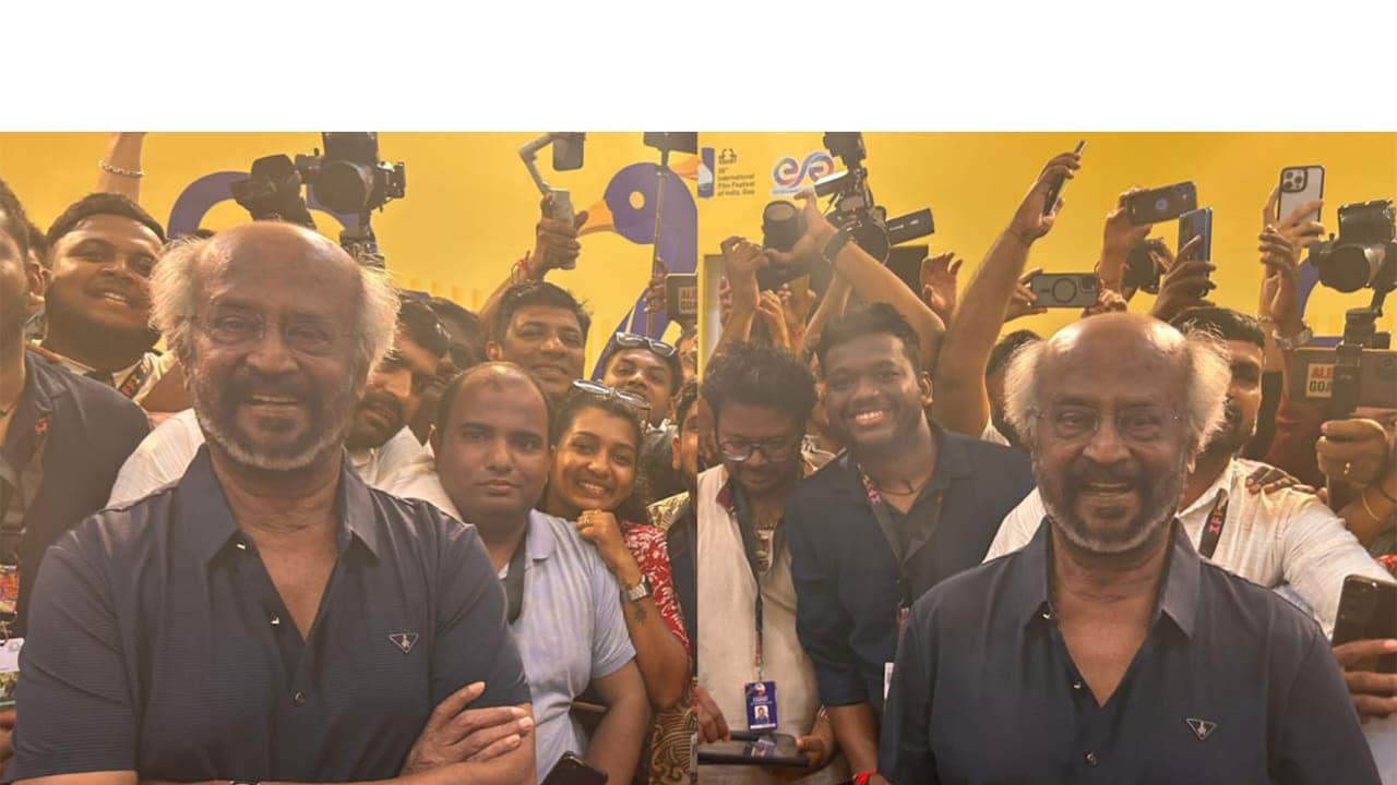 IFFI 2025: Rajinikanth Poses With Paparazzi At 'Lal Salaam' Screening