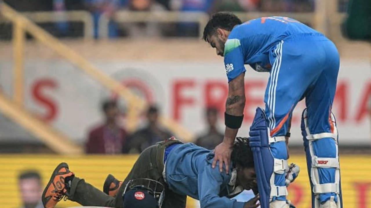 IND Vs SA, 1St ODI: Fan Invades Pitch To Touch Virat Kohli's Feet After Century In Ranchi (WATCH)