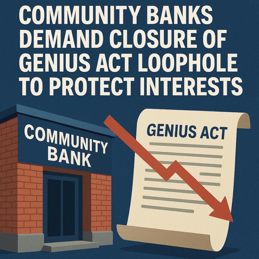 Community Banks Demand Closure Of GENIUS Act Loophole To Protect Interests